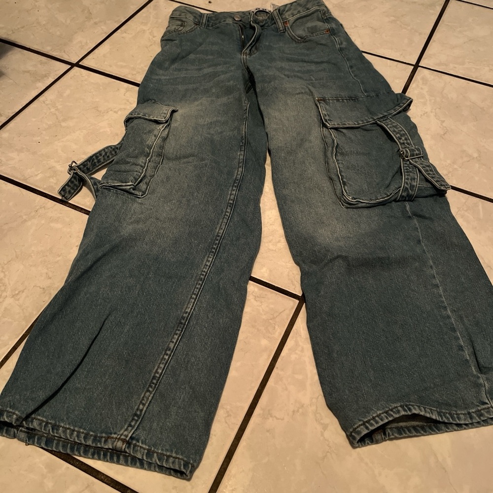 Men's Blue Cargo Jeans